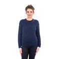 thumbnail image 2 of Irish Sweater for Women 100% Merino Wool Ribbed Collar Cable Knit Aran Pullover, 2 of 2