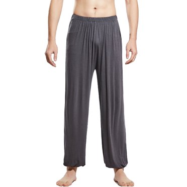XZNGL Mens Pajama Pants Knit Cotton Lounge Bottoms Button Fly