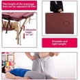 thumbnail image 3 of Table de Massage Portable Lit de Massage Lit de Spa Hauteur Réglable Table de Massage 2 Lits de Massage Pliants 73 Pouces Lit de Spa Berceau pour le Visage Lit de Salon avec Étui de Transport 锛 Burgundy, 3 of 7