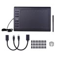 thumbnail image 1 of 10x6 Inch Professional Graphics Drawing Tablet 12 Express Keys with 8192 Levels Battery-Free Stylus/30pcs Nibs/Pen Clip/2pcs OTG Cable Support PC/Laptop Connection Compatible with Windows f, 1 of 7