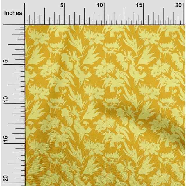oneOone Rayon Yellow Fabric Florals Sewing Craft Projects Fabric Prints By Yard 56 Inch Wide
