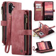 CaseMe Case for Samsung Galaxy A56 5G Wallet Case for Women Men, Fashion Durable PU Leather Magnetic Flip Lanyard Strap Wristlet Zipper Card Holder Wallet Phone Case for Samsung Galaxy A56 5G 6.7"