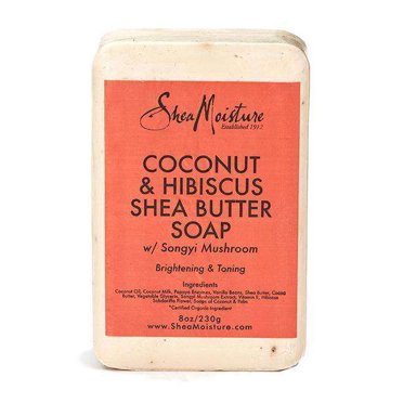 SheaMoisture Bar Soap 227g Glowing Radiance Coconut and Hibiscus with 24h shea moisture nutrients for Healthy, Glowing Skin