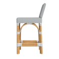 thumbnail image 3 of Butler Specialty Tabouret de Comptoir en Rotin Bas 24,5 Pouces - Gris/blanc, 3 of 8