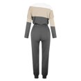 thumbnail image 5 of Kcodviy Femmes Manches Longues Couleur Coupe Ajustée Ensembles pour Femmes Bloc Patchwork Col Ras du Cou T Plus Combinaisons pour Femmes Chemise Haut Blouse et Tailleurs Pantalons Grande Taille pour Femmes Pantalons Longs Leggings Tenue Décontractée Ensemble, 5 of 5