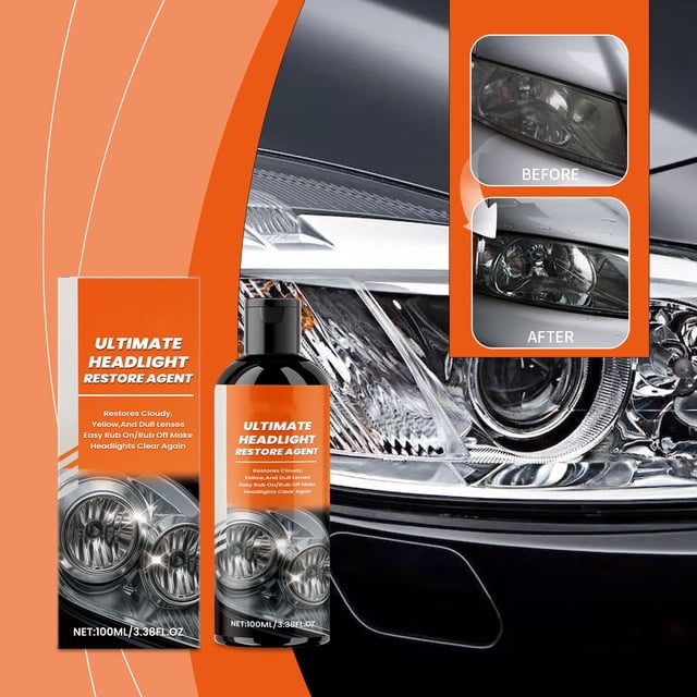 Headlight Restoration Spray with Ceramic Coating for Clear Lenses, Remove Yellowing and Scratches, Easy Application, 100ml