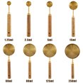 thumbnail image 4 of Ihvewuo 8pcs Measuring Cup and Spoon Set Stainless Steel Cup Measurement Set with Wooden Handle Portable Measuring Spoons Set with 8 Hooks Reusable Measuring Cup Spoons for Kitchen Home Baking (Gold), 4 of 11
