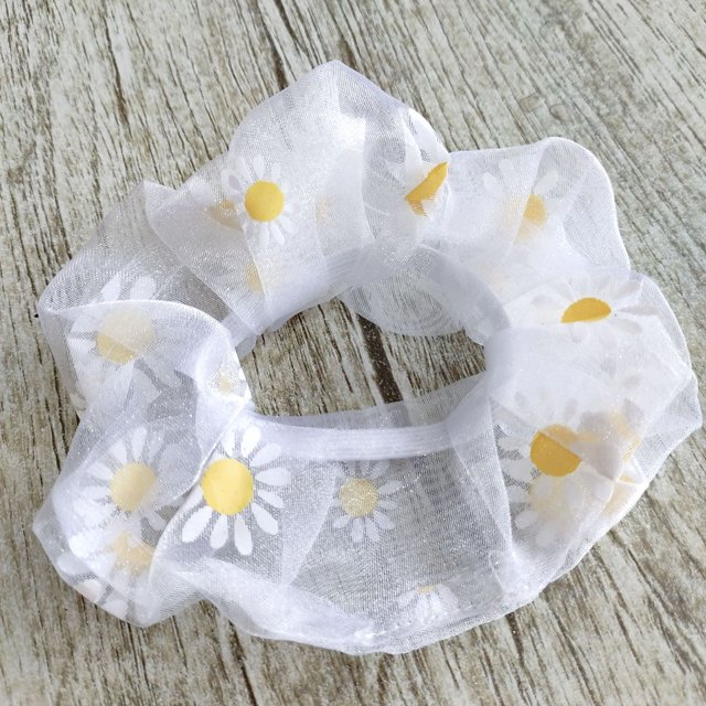 Hair Elastic Scrunchy Soft Hair Scrunchies Large Intestine Hair Rope Elastic Hair Bands Scrunchy Hair Scrunchies Hair Scrunchies Elastic Soft Gauze Daisy Pattern Large Intestine