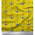 thumbnail image 1 of Soimoi Yellow Velvet Fabric Anchor Hook Nautical Decor Fabric Printed Yard 58 Inch Wide, 1 of 3