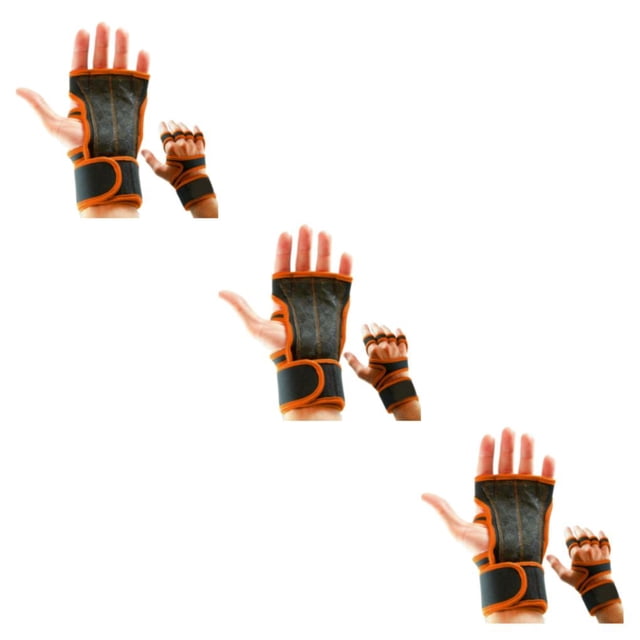 maskred 2pack/lot Stay Comfortable And Secure With Durable Weight Lifting Gloves Orange S 3Set