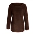 thumbnail image 3 of Chandails pour Femmes Unis Coupe Ample Blouse Légère Confortable Hauts Automne Hiver Manches Longues Hauts Décontractés Col Rond Chandail Hauts Noir P, 3 of 4