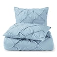thumbnail image 3 of Nestl 3 Piece Pinch Pleated Duvet Cover Set with Button Closure & Corner Ties - 100% Soft Hypoallergenic Microfiber Pintuck Decorative Duvet Cover Sheet Set, King - Ice Blue, 3 of 9