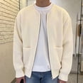 thumbnail image 2 of Birdeem Cardigans pour Hommes avec Fermeture Éclair, Cardigan en Tricot Uni à Col Rond en Velours Paon pour Hommes, Manteau Chandail à Fermeture Éclair Décontracté, 2 of 8