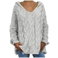 thumbnail image 2 of EGNMCR Cardigans pour Femmes, Pulls pour Femmes Mode Ample Grande Taille Couleur Capuche Manches Longues Hauts Chandail Femmes, 2 of 8