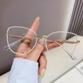 thumbnail image 1 of Lunettes Œil de Chat Monture en Métal Lunettes de Mode pour Femmes✨ Bleu e Anti U5G3, 1 of 8