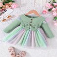 thumbnail image 3 of Robe de Fête pour Bébé Fille en Tulle à Volants Manches Longues Robe Princesse, 3 of 7