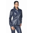 thumbnail image 5 of Chemise en Cuir Pur pour Femmes, Bleu Marine, 5 of 5
