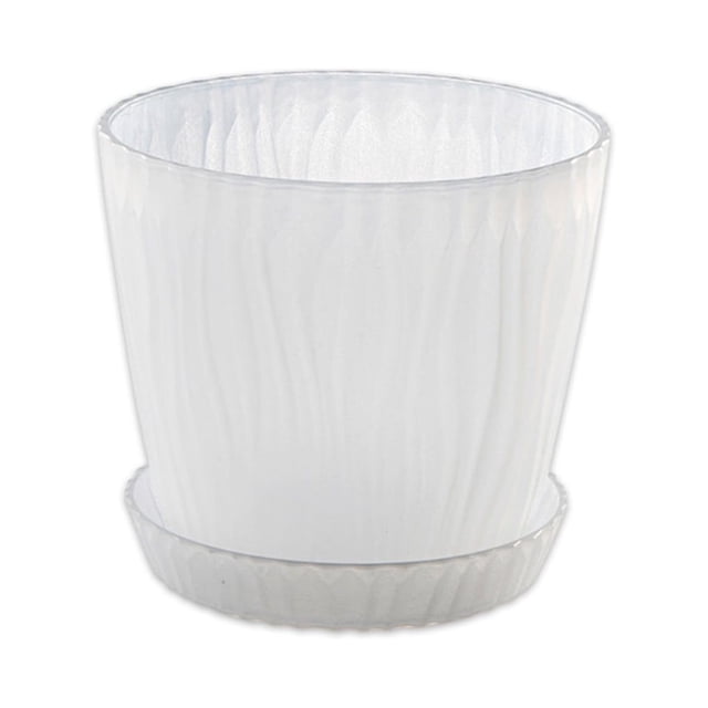 kurtrusly Modern Decorative Flower Pots Easy To Maintain Various Colors And Sizes transparent M pot+M tray 1Set