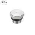 thumbnail image 3 of Unique Bargains M12x1.5 Male Plug Stainless Steel Thread Hex Head Socket Pipe Fitting with Sealing Rubber Ring 3 Pack, 3 of 5