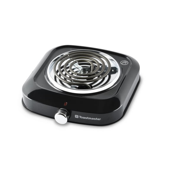 Plaque chauffante électrique Toastmaster à un brûleur avec plaque en spirale et bouton en chrome