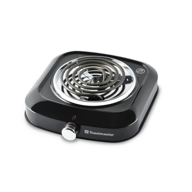 Plaque chauffante électrique Toastmaster à un brûleur avec plaque en spirale et bouton en chrome