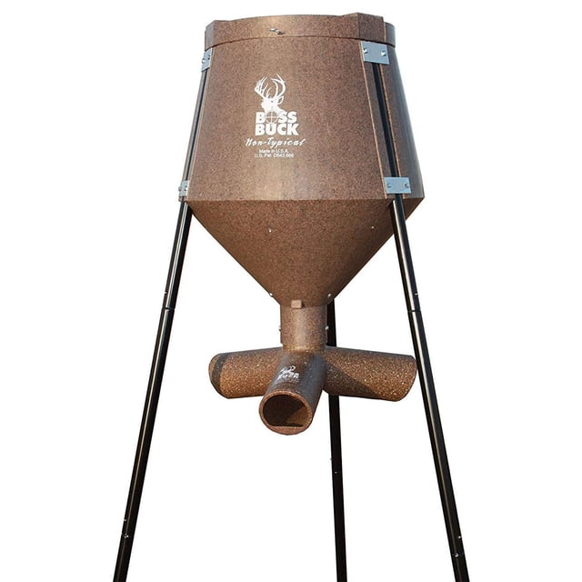 Boss Buck 200 lb Gravity Fed Tripod Corn & Protein Pellet Feeder (2 Pack)