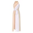 thumbnail image 1 of ranrann Robe de Danse Lyrique pour Femmes Col Halter Ourlet Froncé Robe Maxi Fluide à Blocs de Couleur pour Performance Nude m, 1 of 7