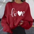 thumbnail image 2 of Ketyyh-chn99 Chemises pour Femmes Mode Blouse Ample Col Rond Manches Longues Chemises pour Femmes Hauts Surdimensionnés Chandails Décontractés Rouge,TG, 2 of 4