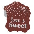 thumbnail image 1 of Inkdotpot Pack Of 100 Real Silver Foil Bracket Shape Paper Tags Love Is Sweet Wedding Favor Hang Tags, 1 of 1