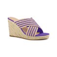thumbnail image 1 of BLISSFUL STEP Sandales Compensées à Plateforme pour Femmes à Brides Croisées Violet 8,5, 1 of 7