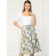thumbnail image 4 of INSPIRE CHIC Women's High Waisted Split Hem A-Line Floral Skirts, 4 of 4
