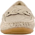 thumbnail image 3 of kozi Femme Confort Décontracté Chaussure Compensée à Enfiler Mocassin ML3256 Bout Rond Détail Chaîne Semelle Intérieure Amovible Champagne Taille 8, 3 of 8