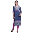 thumbnail image 1 of Bimba Tuniques Droites pour Femmes Kurta Imprimée Tenue d'Été Kurti pour Dames, 1 of 5