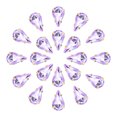 thumbnail image 1 of Unique Bargains 20Pack Teardrop Sew on Rhinestone - 13x8mm Glass Teardrop Crystal Rhinestones in Gold Prong Setting (Light Purple), 1 of 7