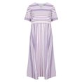 thumbnail image 4 of SMihono Robe Maxi Bohème d'Été pour Femmes Grande Taille Mode Décontractée pour Femmes Manches Courtes Col en V Imprimé à Rayures Poche Robe Maxi Robe de Plage Évasée, 4 of 8