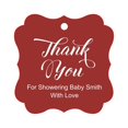 thumbnail image 1 of Darling Souvenir Baby Shower Thank you Favor Tags Custom Hang Gift Tags-Maroon-50 Tags, 1 of 1