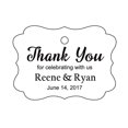 thumbnail image 1 of 100 PCS Custom Wedding Favor Hang Tags Thank you for celebrating Personalized Paper Tags, 1 of 1