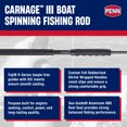 thumbnail image 2 of Penn Carnage III Boat Conventional Spinning Fishing Rod, 7’, Loads 30 – 50 Lbs, Black, 2 of 11