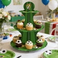 thumbnail image 1 of weibbin 3-Tier Paper Football Theme Cake Stand for Birthday Party Dessert Display, 12.5 Inches, Green, 1 of 6