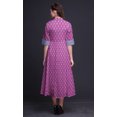 thumbnail image 3 of Bimba Robe Anarkali Géométrique Rose Fuchsia Col Mandarin Sans Manches Kurtis pour Femmes Imprimé Robe Maxi XXX-Large, 3 of 6