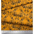 thumbnail image 2 of Soimoi Tissu Viscose Georgette Orange Tissu Imprimé Damas Filigrane 1 Yard 42 Pouces de Large, 2 of 3