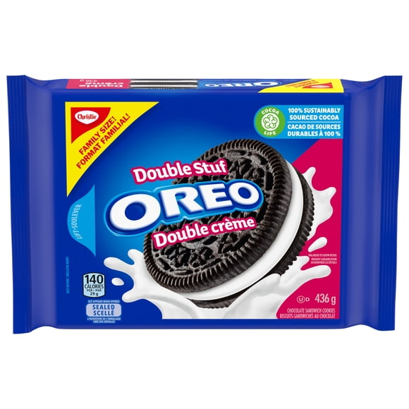 Biscuits-Sandwiches Oreo Double Crème, 1 Emballage Refermable, Format Familial De