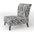 thumbnail image 3 of Designart "Elegant Simplicity" Black Abstract Upholstered Accent Chair - Modern Arm Chair For Bedroom, 3 of 7