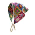 thumbnail image 1 of Birdeem Hand Crocheted Hook Flower Hollowed Out Triangular Scarf Sweet and Cute Tie Hair Turban Hat, 1 of 6