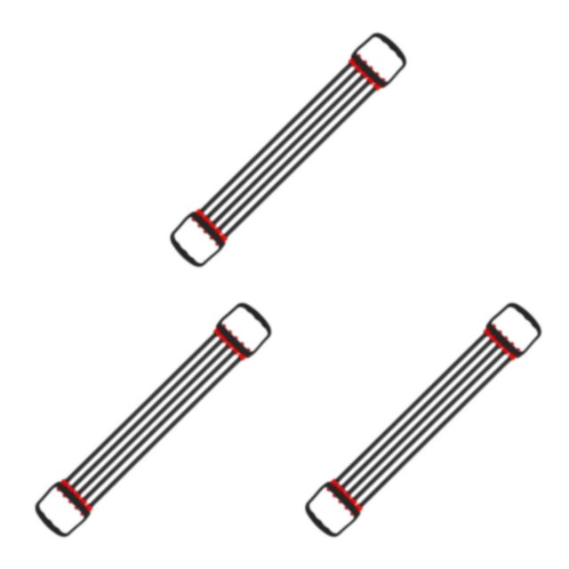 Decodeary 30-150lbs Chest Expander Rally Strap Elastic Band Rope Resistance Leg Foot Black 67 x 11cm 3Set