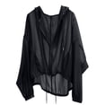 thumbnail image 2 of RXIRUCGD Long Sleeved Solid Color Hooded Jacket, Black, Size: M, 2 of 5