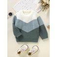 thumbnail image 4 of Faithtur Baby Knit Sweaters Cute Long Sleeve Round Neck Contrast Color Pullover Tops Toddler Sweatshirts, 4 of 9