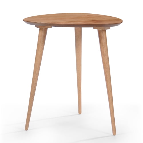 Noble House Mid-Century Guitar Pick End Table,Egg-Shaped Top,Natural