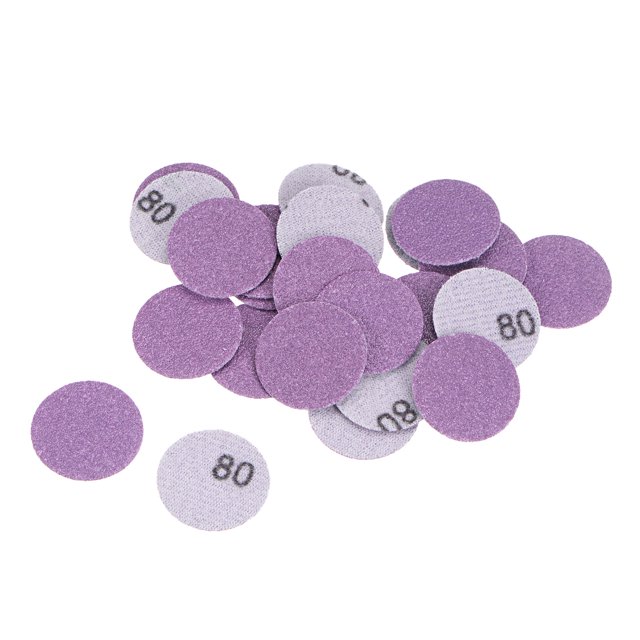 Unique Bargains 25 Pack 1-Inch Purple Sanding Discs 80 Grits Hook & Loop Professional Aluminum Oxide Sandpaper Mini Size