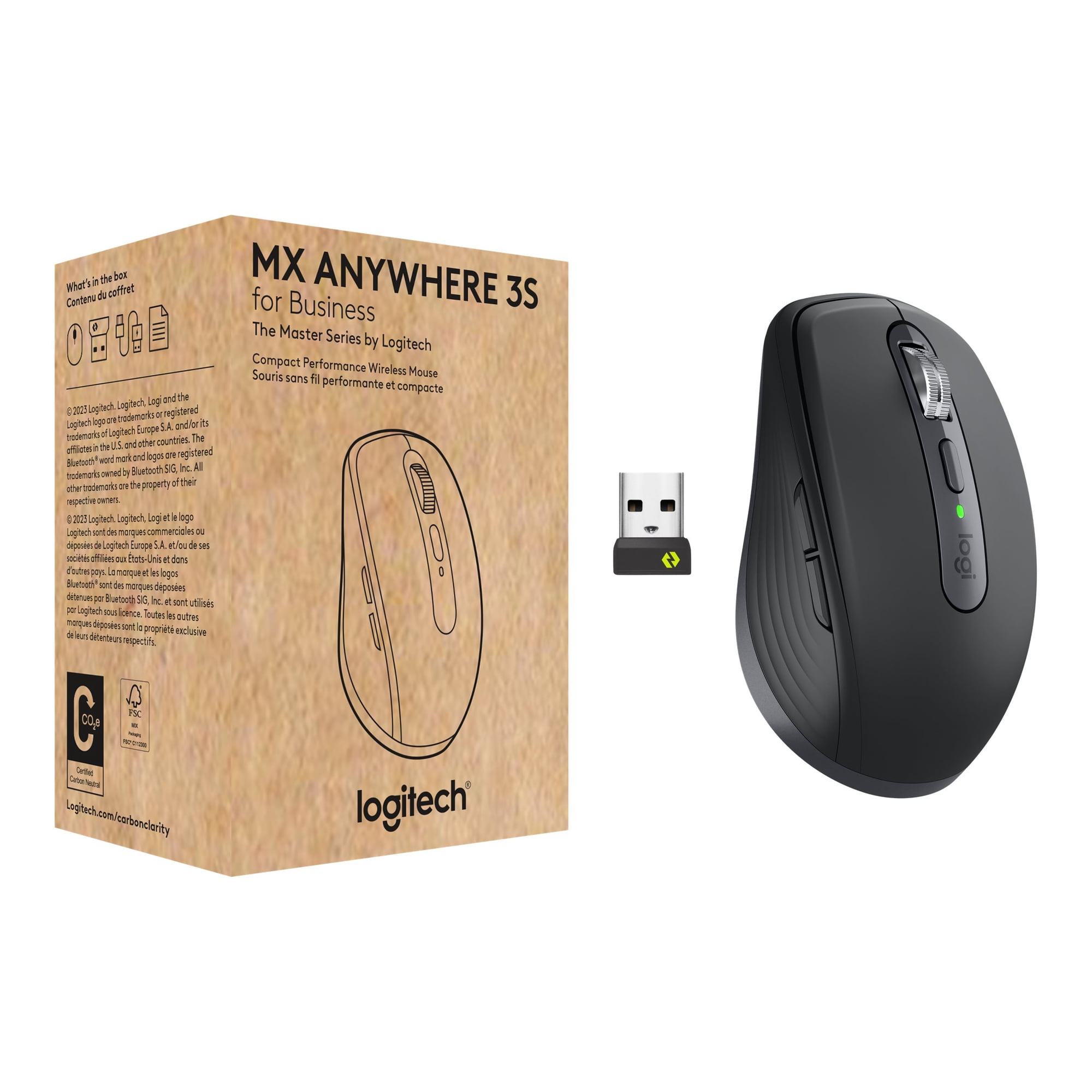 Logitech MX Anywhere 3S for Business - Wireless Mouse, Graphite